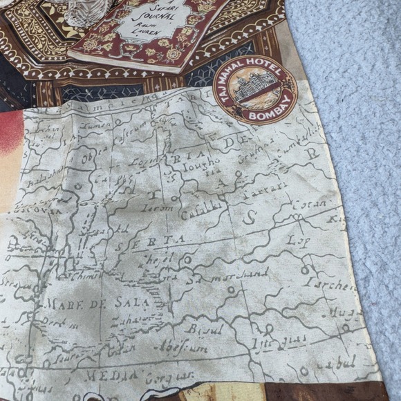 Vintage Ralph Lauren Scarf‎ 33x33 Safari Journal African Animal British India - Picture 8 of 15